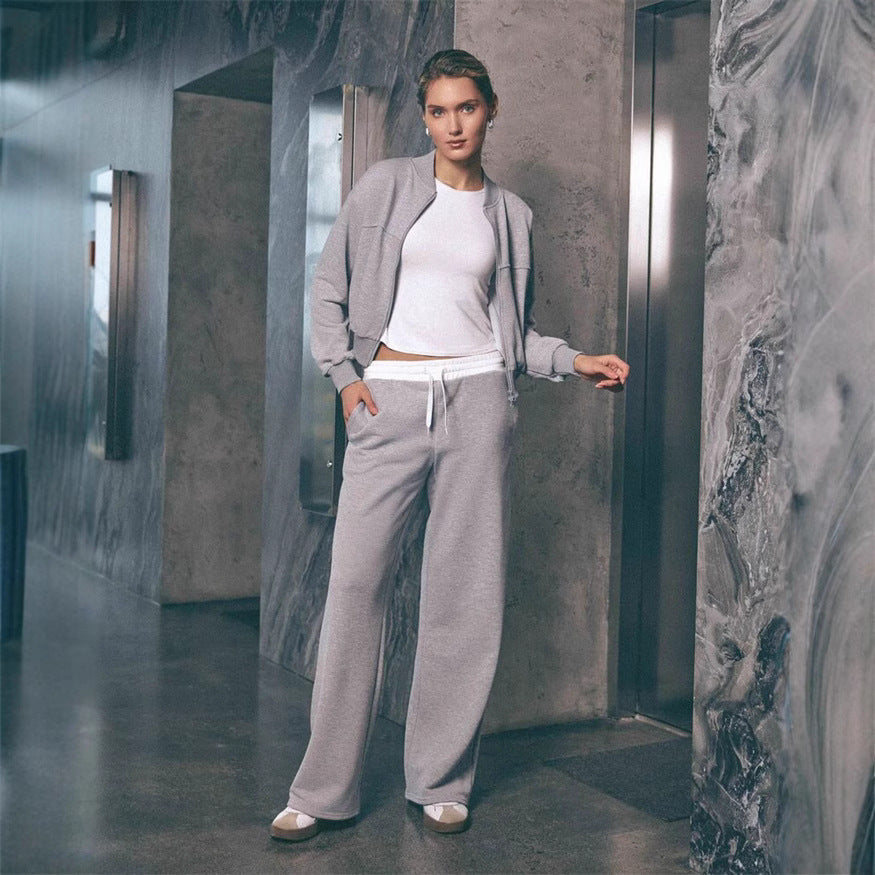 Damen Freizeit-Set Weite Hosen Moderner Kragen Norvielle