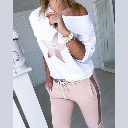 Damen Sweatshirt Sternenmotiv Norvielle Baumwolle