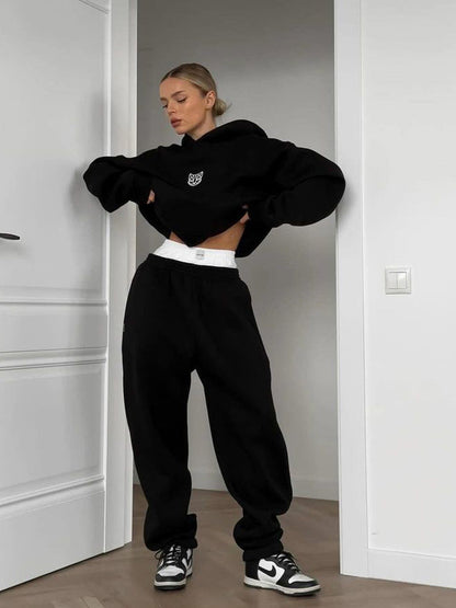 Damen Hoodie Hose Set Lässig Weit Norvielle