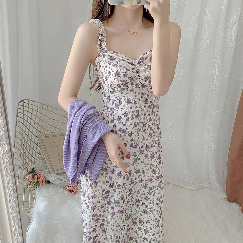 Damen Maxikleid Florale Muster Wickeldetail Norvielle