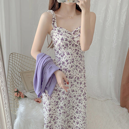 Damen Maxikleid Florale Muster Wickeldetail Norvielle