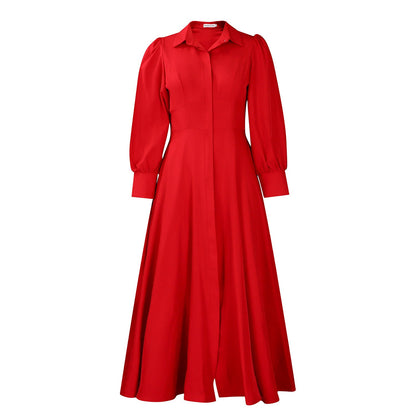 Damen Maxi-Hemdkleid mit Taillenbund Norvielle