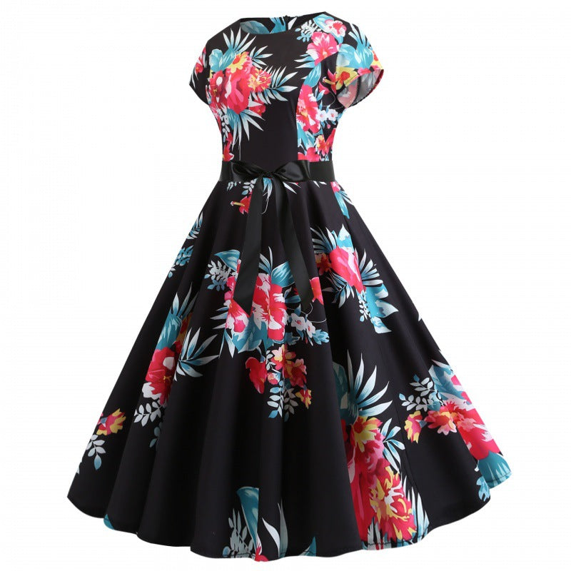 Damen Midikleid Florales Design Tailliert Norvielle
