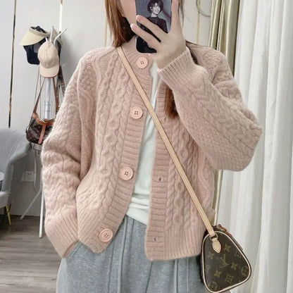 Damen Strickjacke Kuschelig Zopfmuster Norvielle
