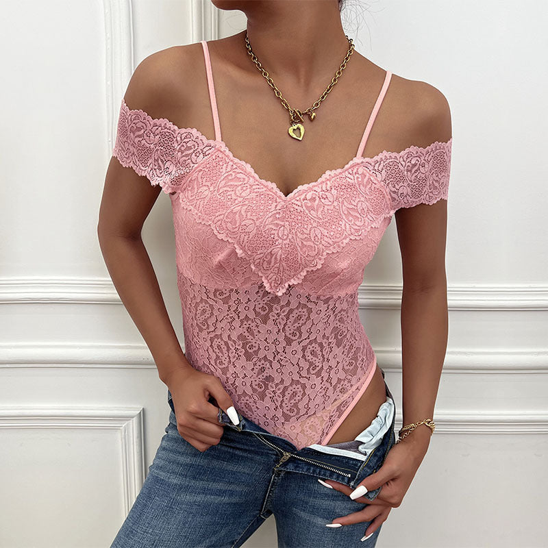 Damen Spitzenbody Off-Shoulder-Design Norvielle