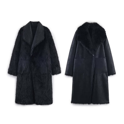 Damen Kunstpelz-Mantel Elegantes Design Norvielle