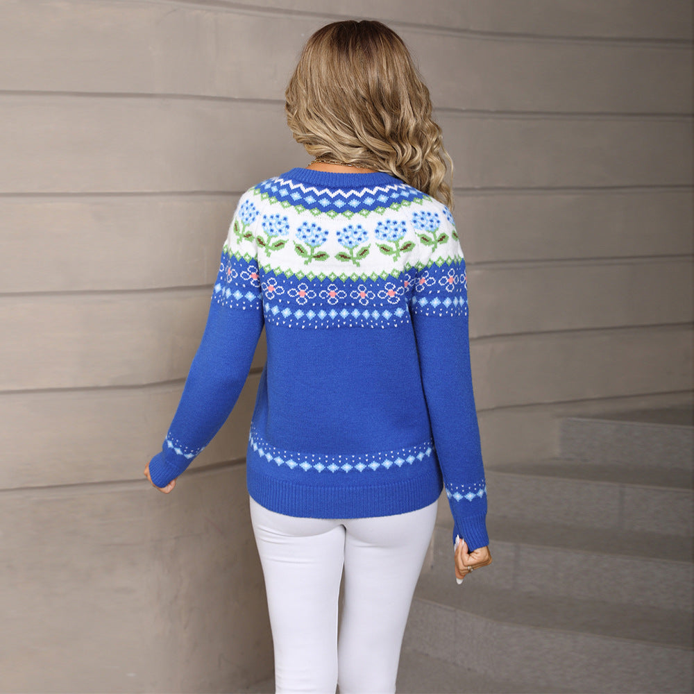 Damen Pullover Florales Muster Norvielle