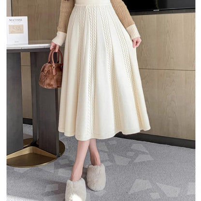 Damen Strickrock Midi aus Norwolle - Norvielle