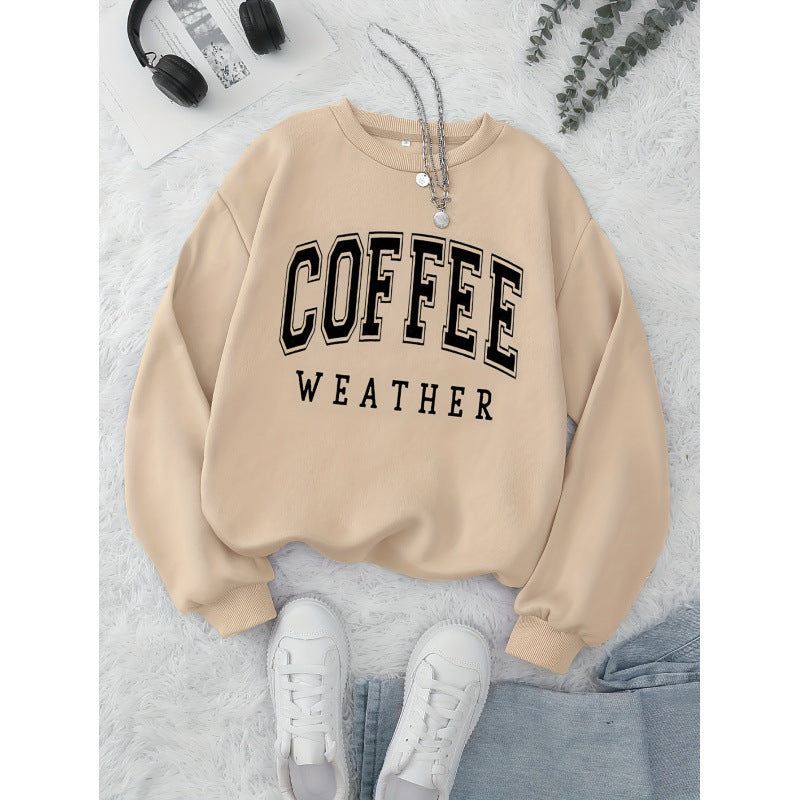Damen Sweatshirt Coffee Weather Aufdruck Norvielle - Norvielle