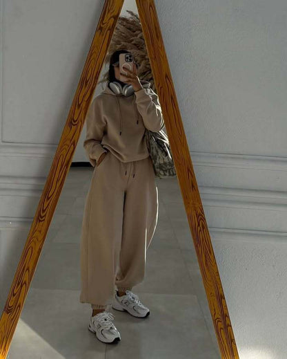 Damen Oversized Sweatanzug mit Kapuze und Bündchen Norvielle