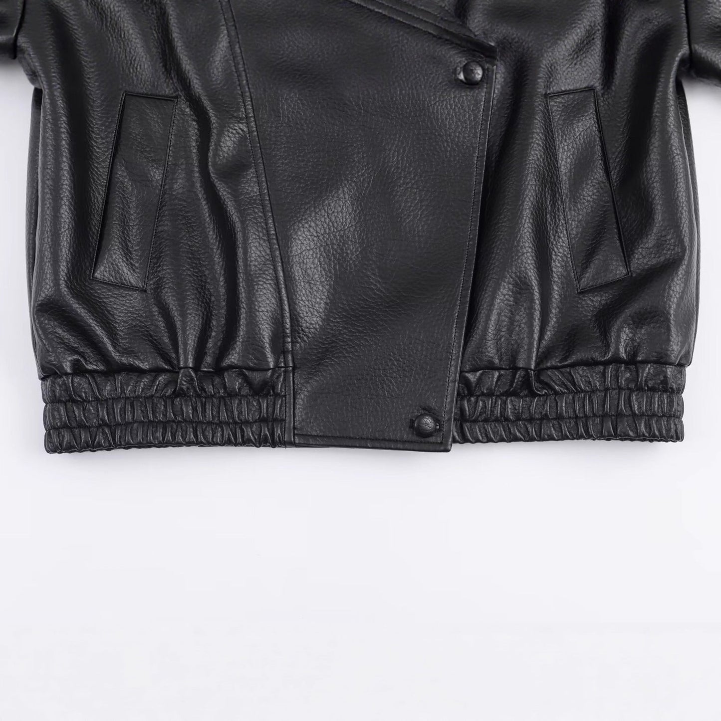 Damen Kunstlederjacke Elegant Revers