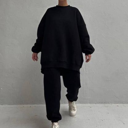 Damen Oversized Sweatset Hochkragen Lässig Norvielle