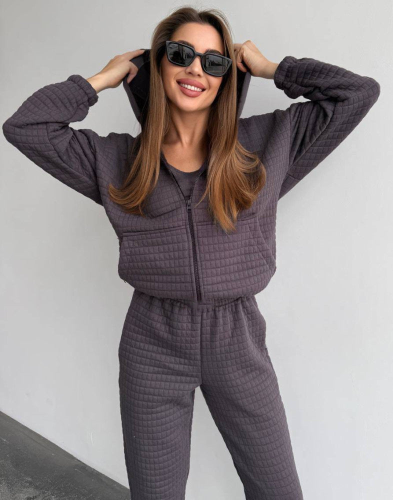 Damen Sportliches Loungewear-Set Gepolstertes Oberteil Elastische