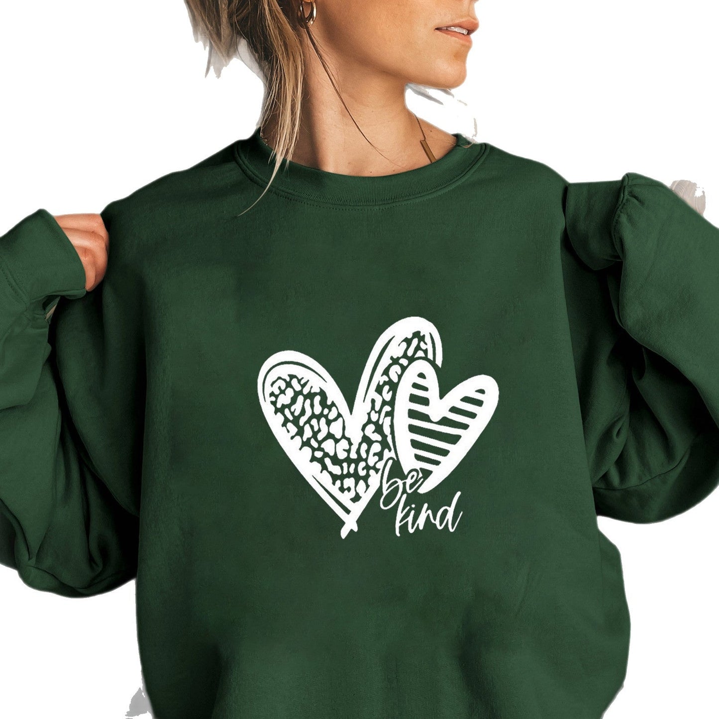 Damen Sweatshirt Herzmotiv Lässiger Schnitt Norvielle