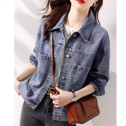 Damen Oversized Jeansjacke Norvielle Blau - Norvielle