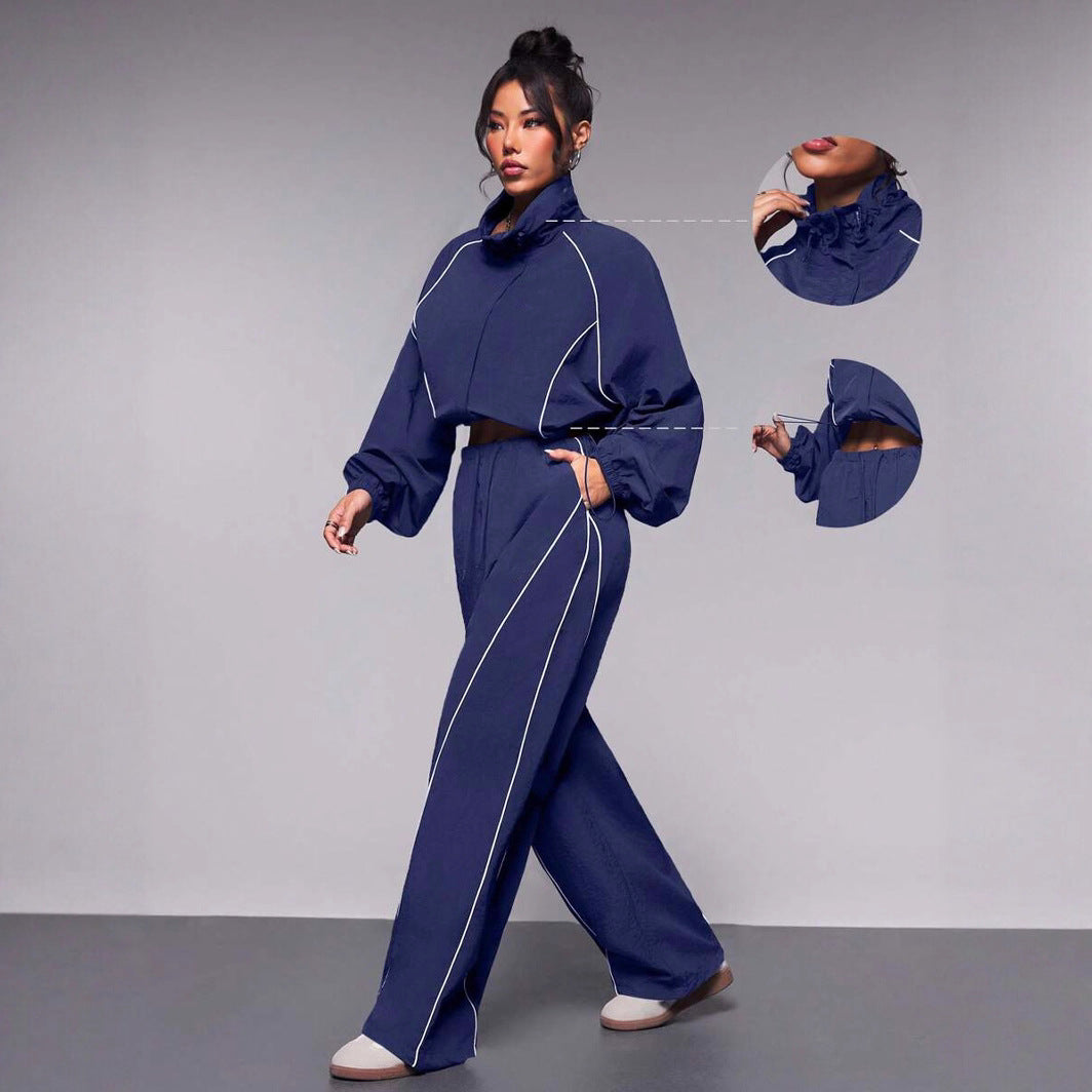 Damen Sportjacke Lässig Hochkragen Elastisch Norvielle