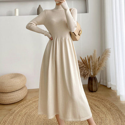 Damen Freizeitkleid Hochkragen Weitschnitt Norvielle