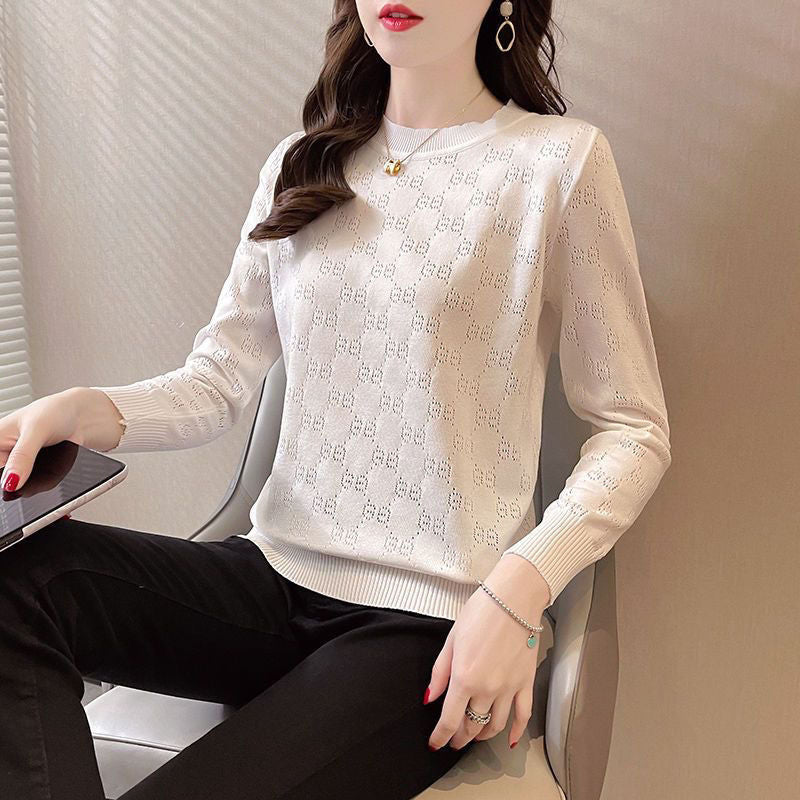 Damen Strickpullover Norvielle Elegantes Lochmuster