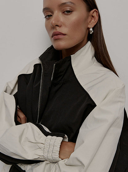 Damen Oversized Jacke Sportlich Reißverschluss Norvielle