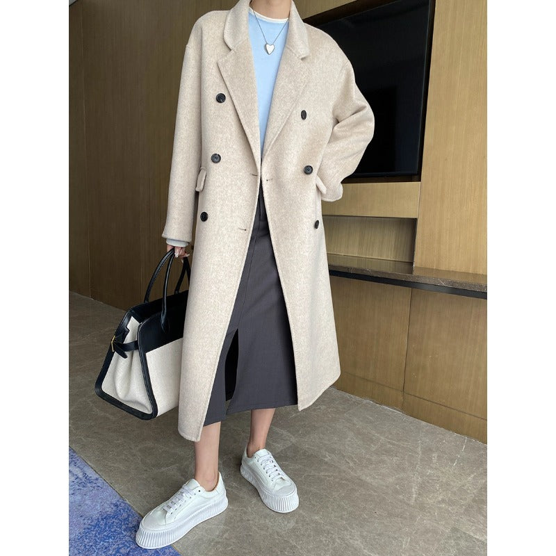 Damen Wollmantel Doppelreihig Oversized Norvielle