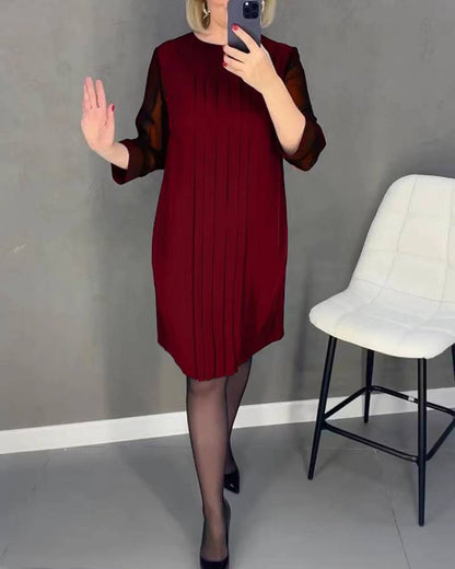 Damen Rüschenkleid transparente Ärmel Norvielle