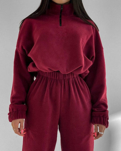 Damen Fleece-Sweatanzug Hochkragen Norvielle