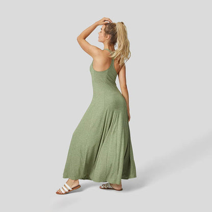 Damen Maxikleid Rundhalsausschnitt Fließend Elegant Norvielle
