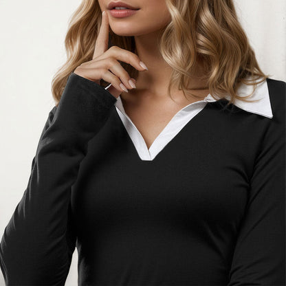 Damen Minikleid Elegantes Design Langarm Norvielle
