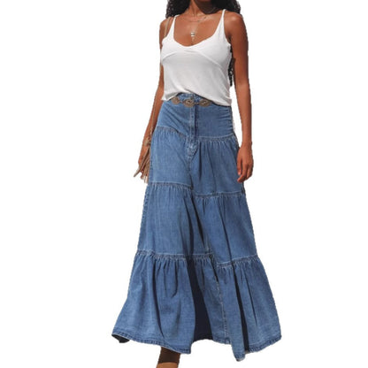 Damen Maxikleid Lässiger Stil Voluminöse Rüschen Norvielle