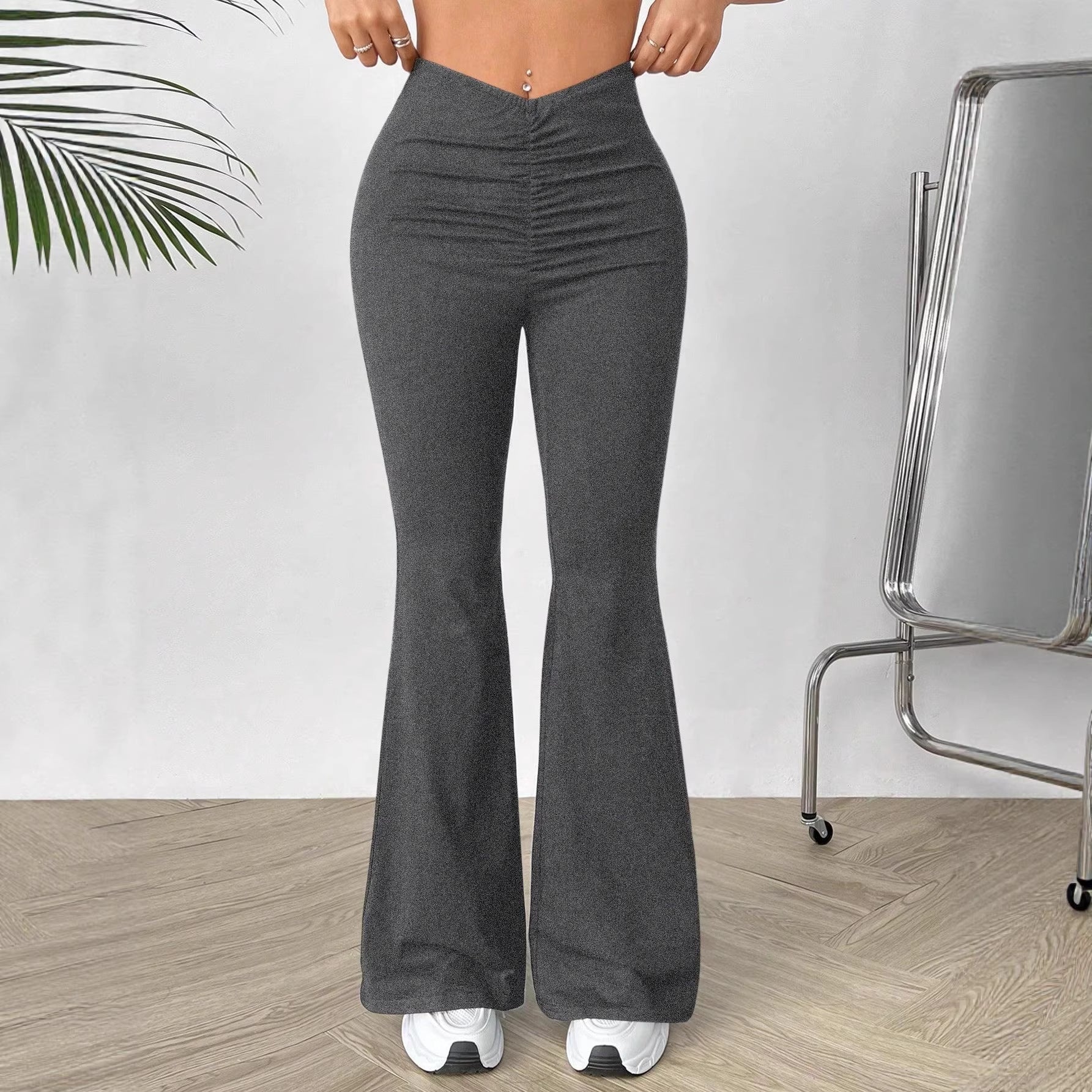 Damen Hochtaillierte Bootcut-Hose - Norvielle