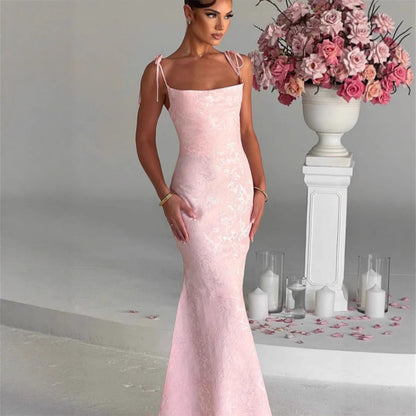 Damen Abendkleid Floralmuster Verstellbare Träger Norvielle