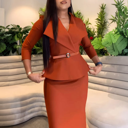 Damen Business Kleid mit abnehmbarem Gürtel Norvielle
