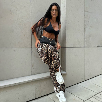 Damen Freizeithose Leoparddruck Atmungsaktives Material