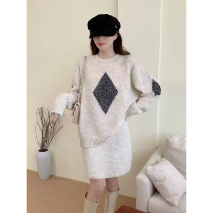 Damen Strickpullover Lässiger Schnitt Mit Diamantdetails Norvielle