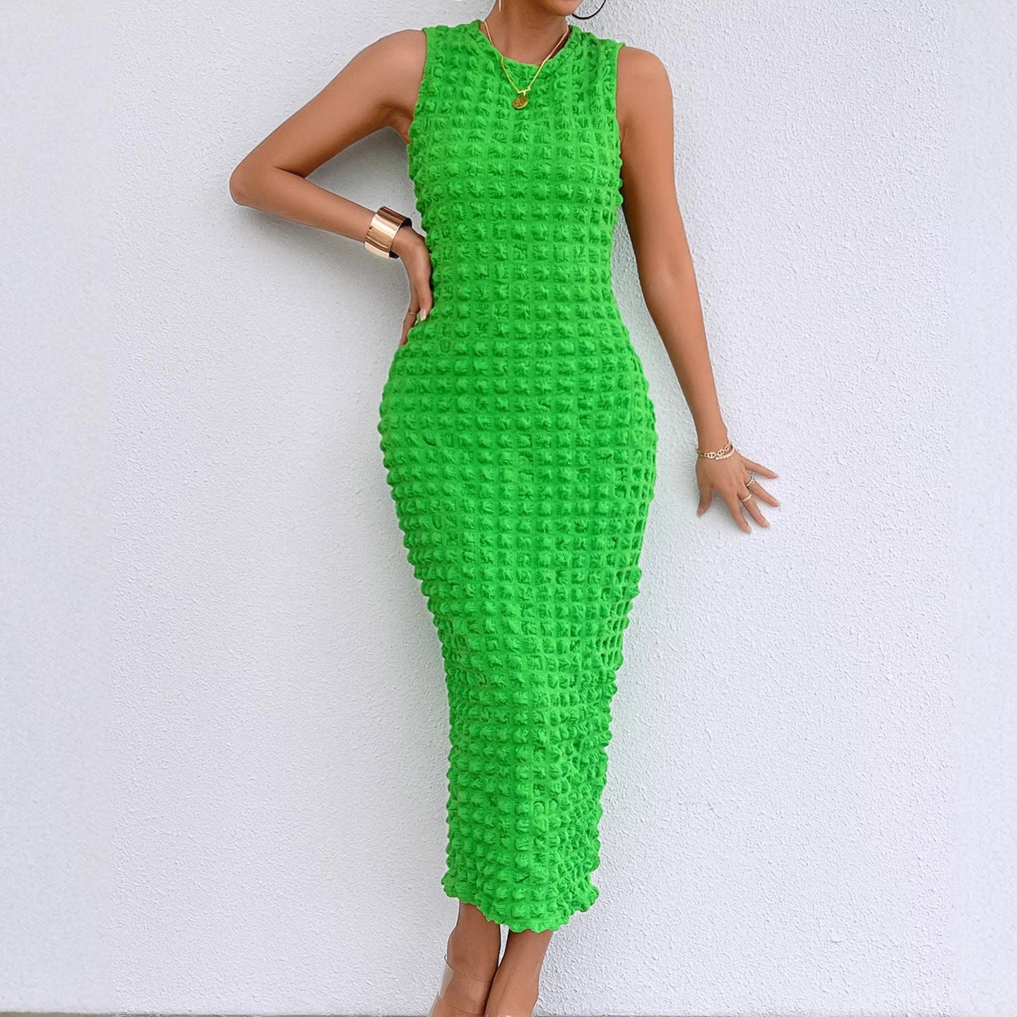 Damen Figurschmeichelndes Midi-Kleid Struktur Norvielle - Norvielle
