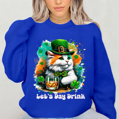 Damen Sweatshirt Katzenmotiv Lustig Weiß