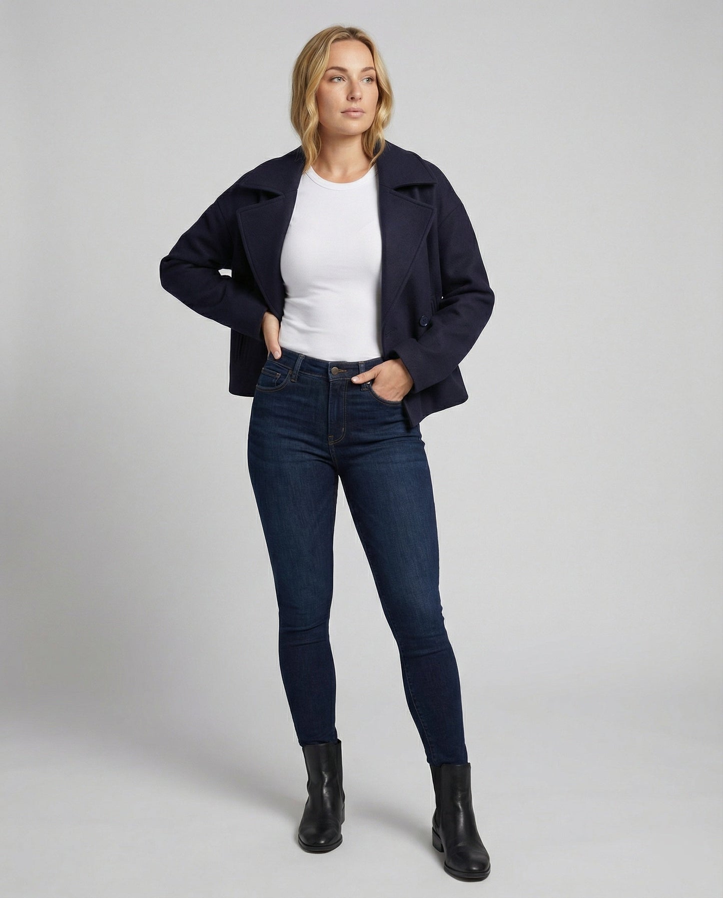 Damen Kurzjacke Doppelreiher