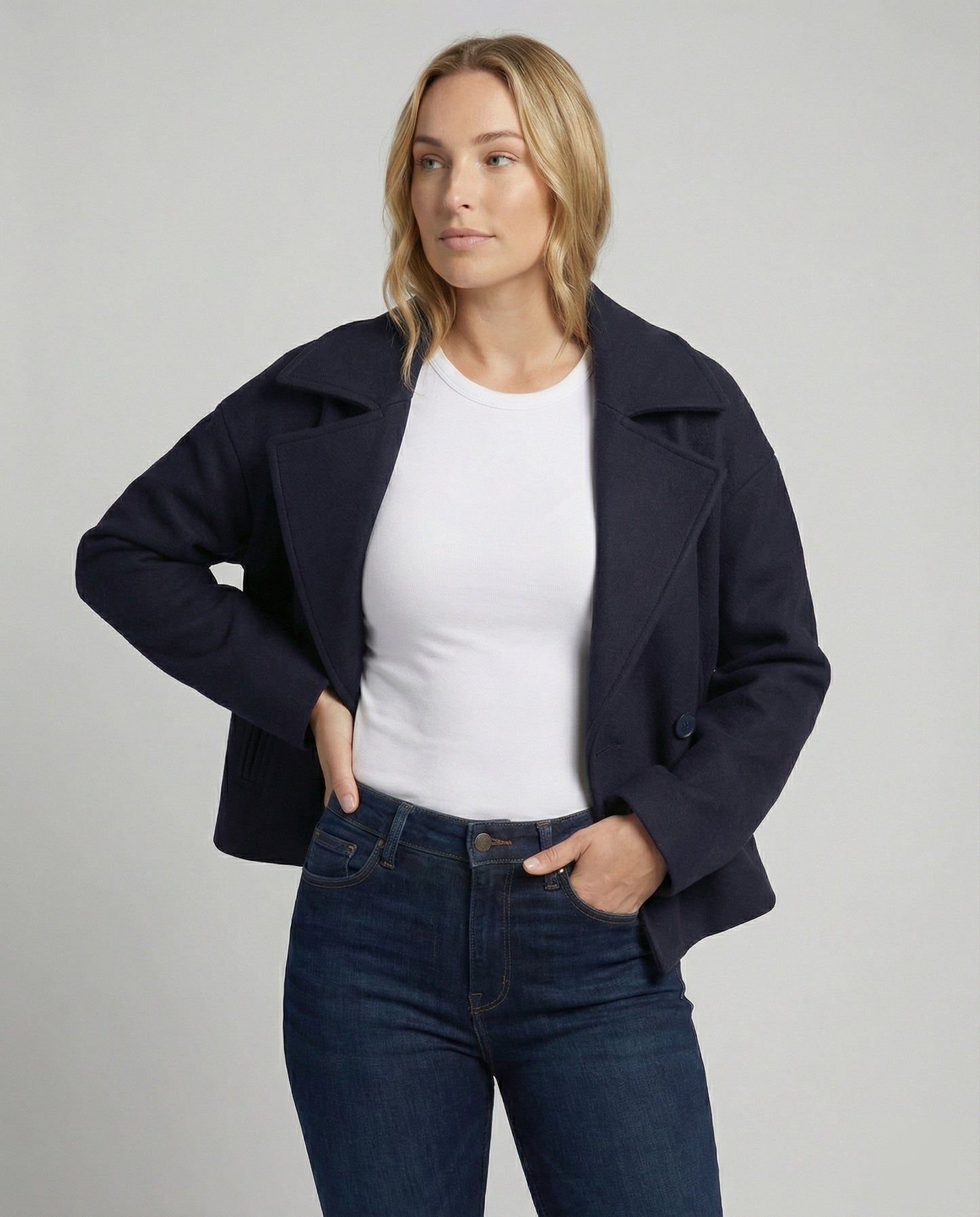Damen Kurzjacke Doppelreiher