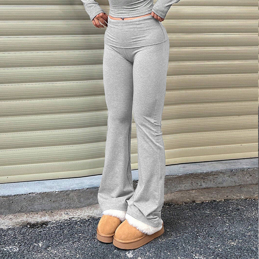 Damen Loungehose Weiches Futter Eleganter Flared-Stil
