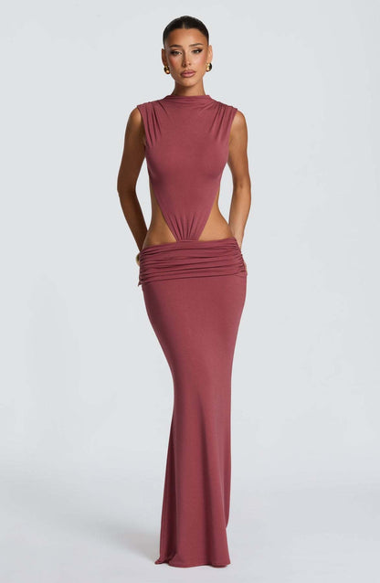 Damen Abendkleid Figurbetont Cut-Out-Details