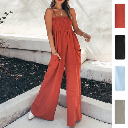 Damen Jumpsuit Weites Modell mit Taschen Norvielle - Norvielle