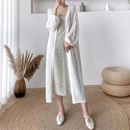 Damen Maxikleid Leichtes Kimono-Overlay Norvielle