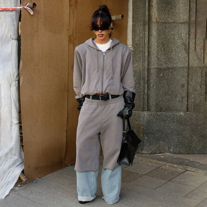 Damen Jumpsuit mit Hoodie und weitem Bein Norvielle