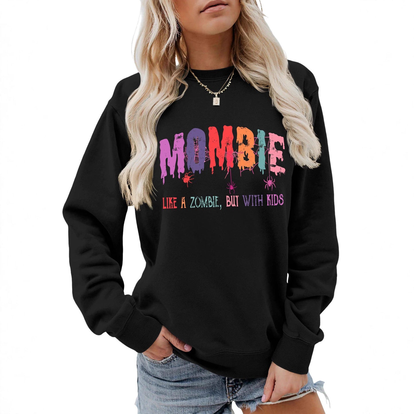 Damen Sweatshirt Zombie Motiv Norvielle