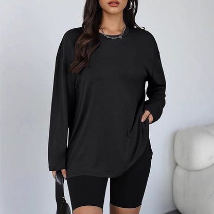 Damen Longsleeve T-Shirt mit Seitenschlitzen Norvielle