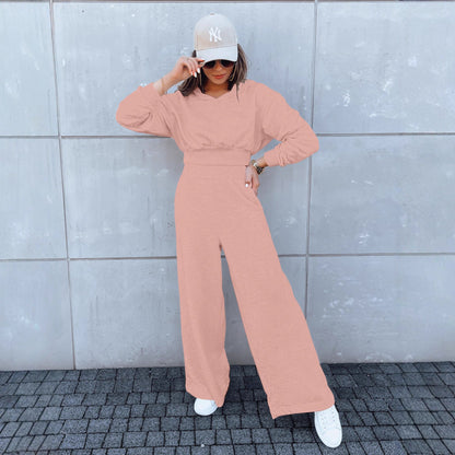 Damen Jumpsuit Weites Bein Kapuze Norvielle