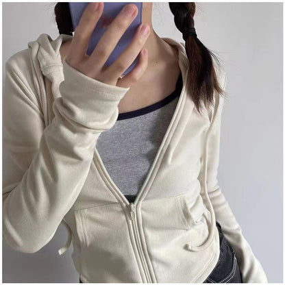 Damen Sportjacke Kapuzenjacke Reißverschluss Gemütlich