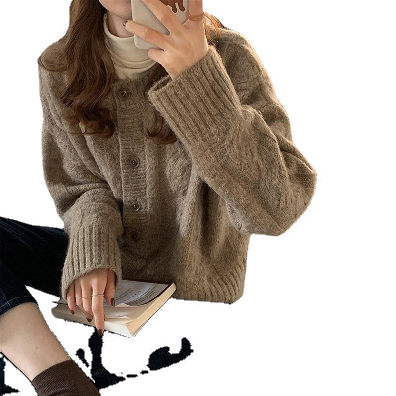 Damen Strickcardigan Feinripp Norvielle Beige