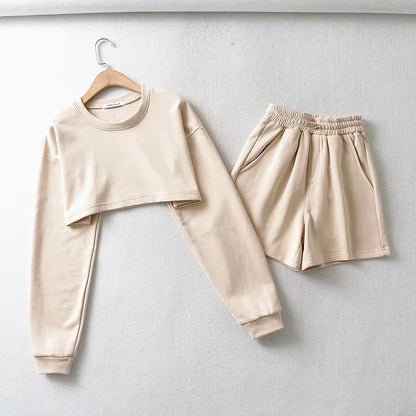 Damen Crop- und Shorts Set Norvielle
