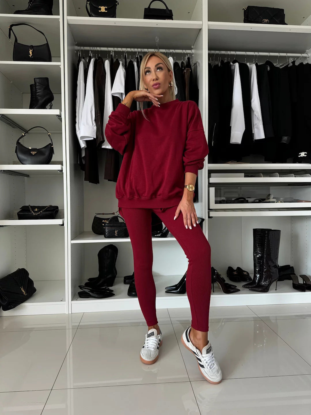 Damen Sweatpullover Überschnittene Schultern Norvielle